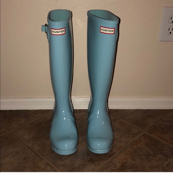 Hunter Shoes - Hunter Original Tall Gloss Wellies Blue Boots